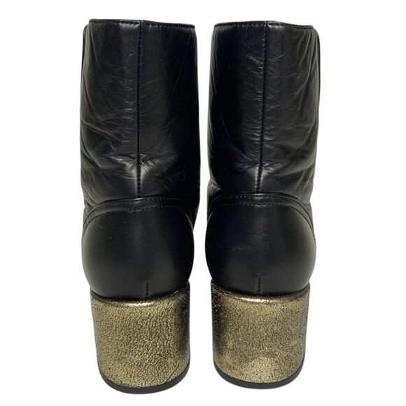 Chanel Interlocking C Lace Up Pearl Calfskin Leather Ankle Boot EU 37.5 US 6.5-7 - Picture 8 of 14